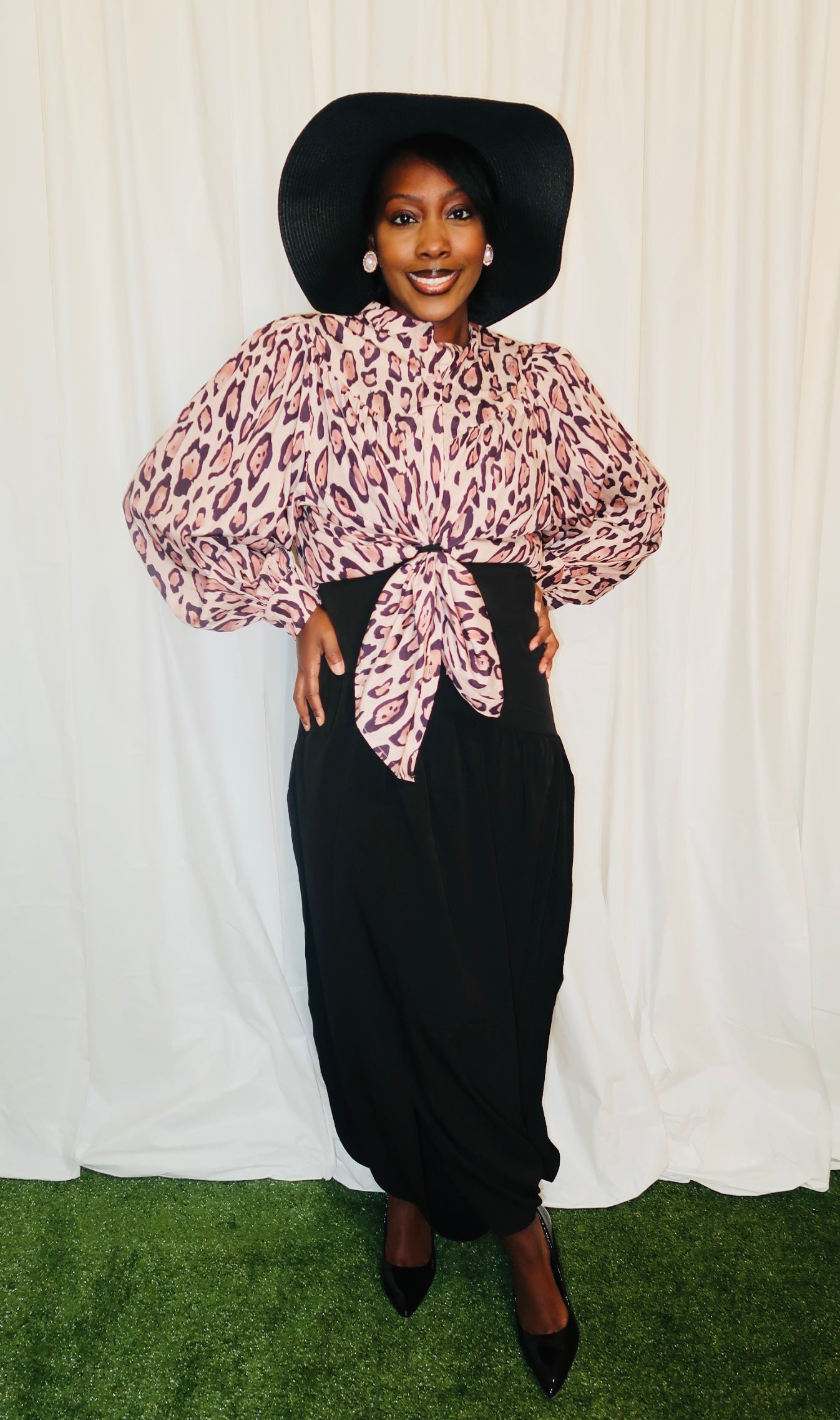 Flowy Oversized Leopard Print Blouse