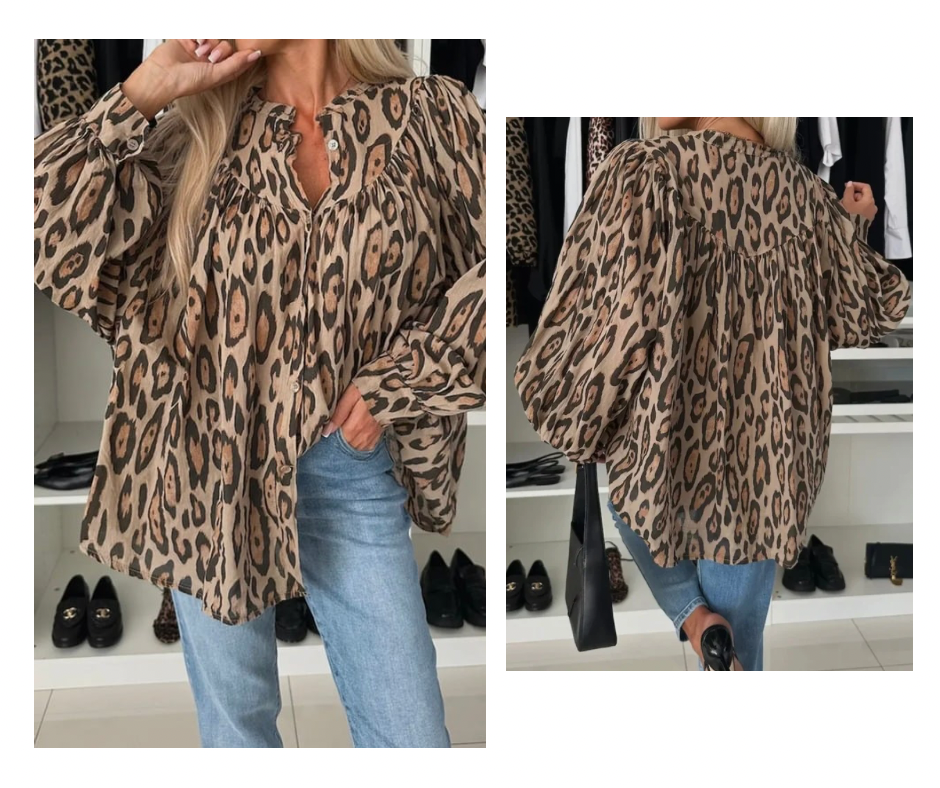 Oversized Leopard Blouse