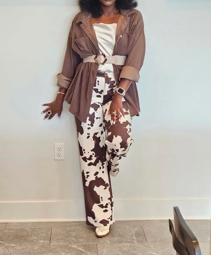 Cow Printed Pants