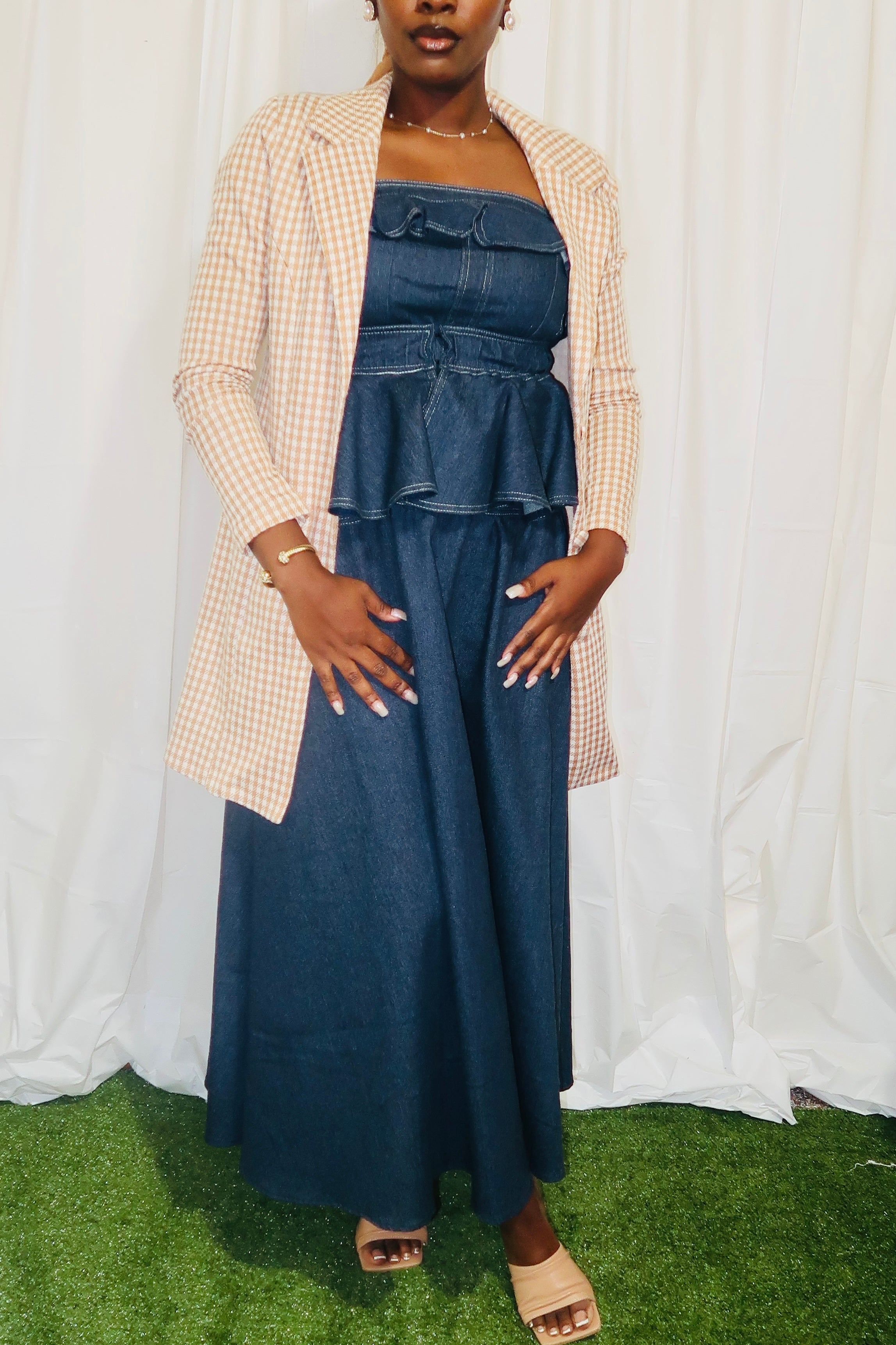 Ruffled Jean Dress