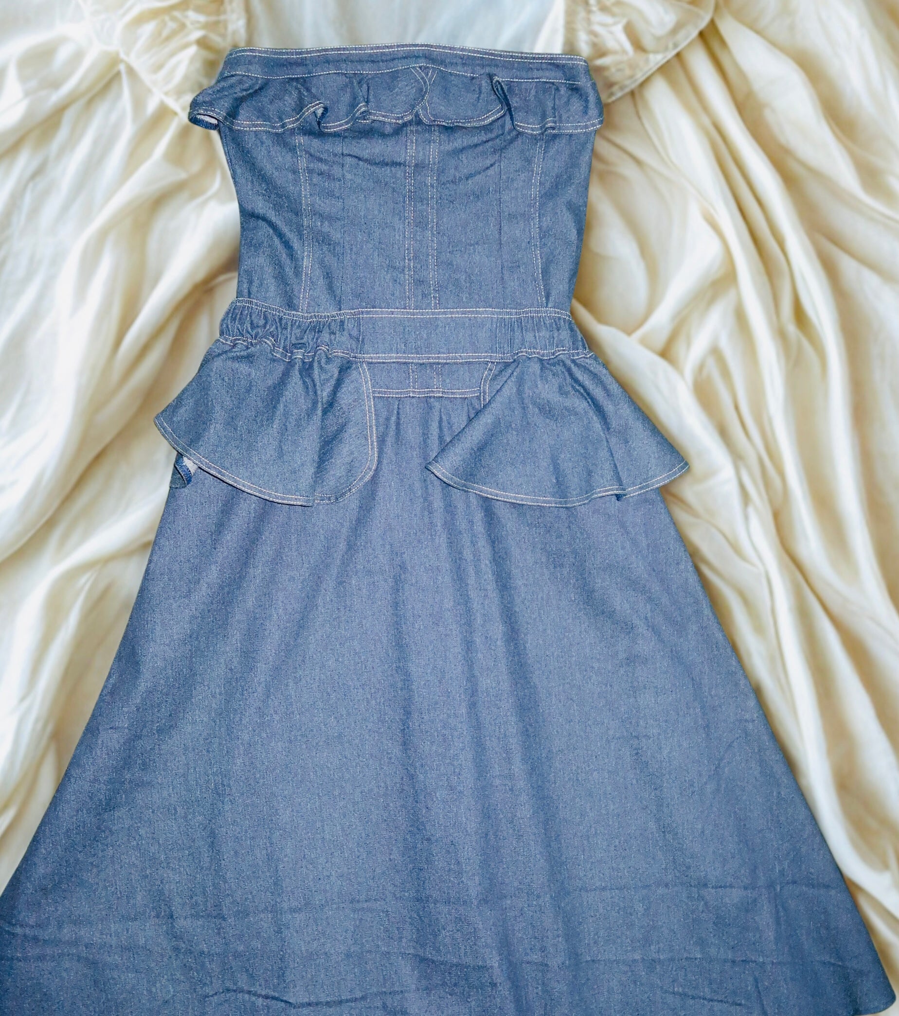 Ruffled Jean Dress