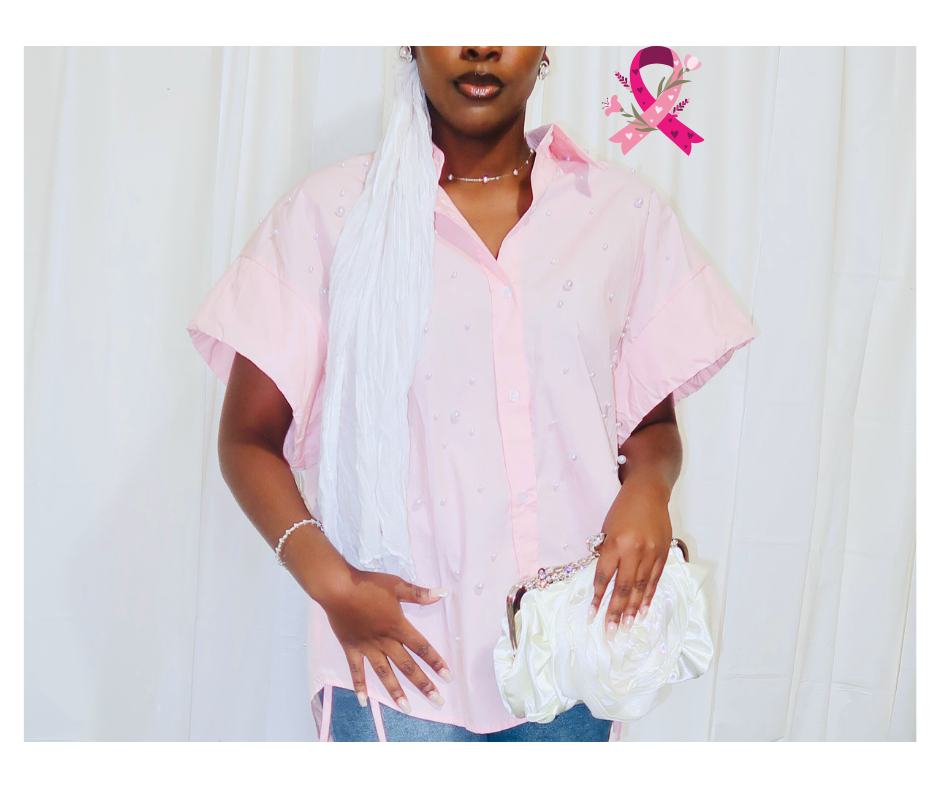 Oversize Pearl Blouse (One Size Fits All)